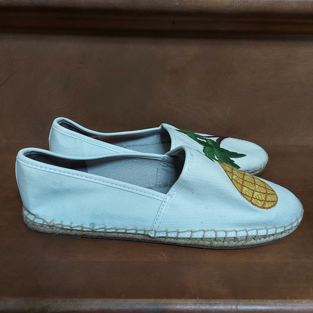 Circus by Sam Edelman Leni Espadrille Flats summer pineapple and palm tree 8.5